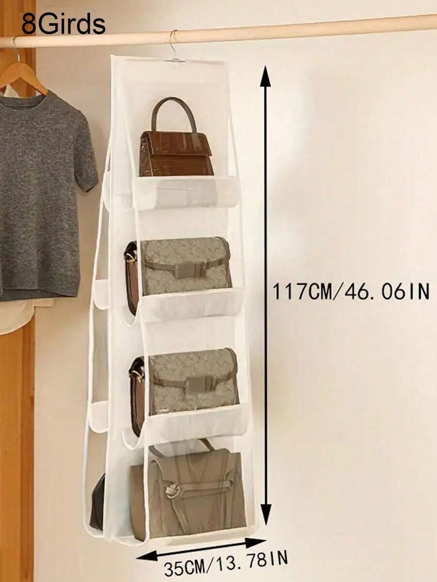 1pc 6/8 Grids Space-Saving Hanging Bag Organizer
