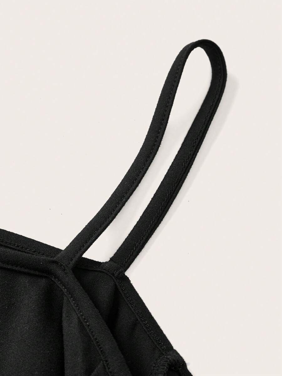 EMERY ROSE Plus Size Women's Casual Minimalist “God” Slogan Print Cami Tank Top