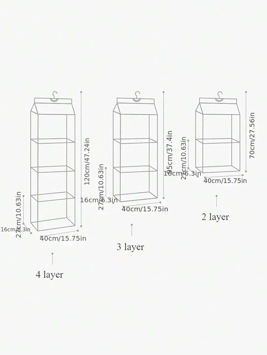 1pc 6/8 Grids Space-Saving Hanging Bag Organizer