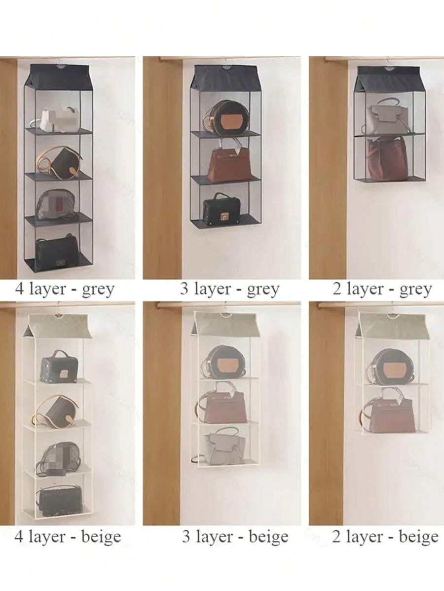 1pc 6/8 Grids Space-Saving Hanging Bag Organizer