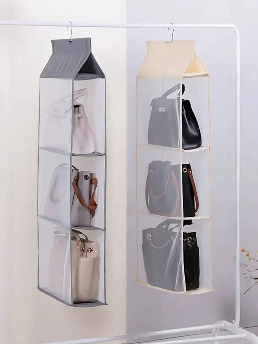1pc 6/8 Grids Space-Saving Hanging Bag Organizer