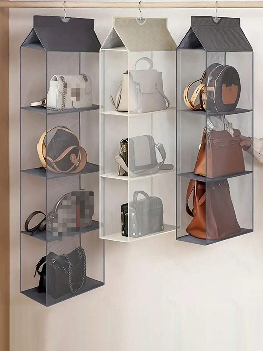1pc 6/8 Grids Space-Saving Hanging Bag Organizer