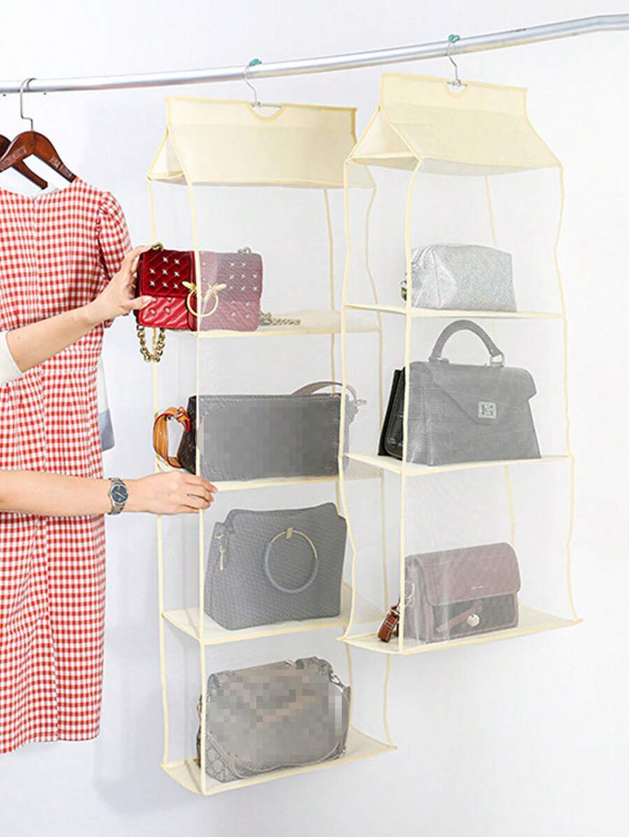 1pc 6/8 Grids Space-Saving Hanging Bag Organizer