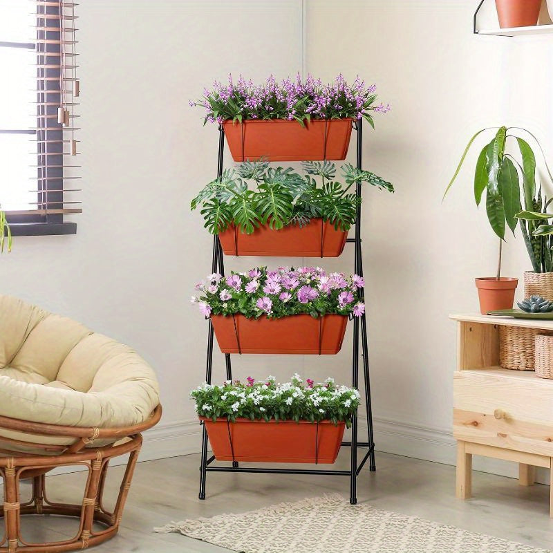 4 Tier Vertical Raised Garden Bed Planters – Brick Red