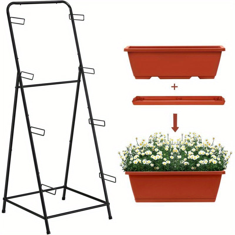 4 Tier Vertical Raised Garden Bed Planters – Brick Red
