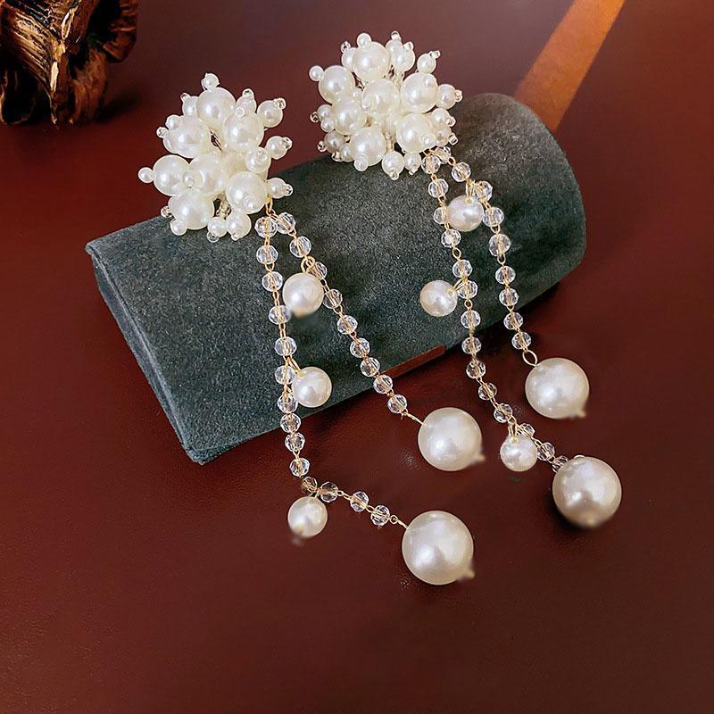Vintage-Inspired Elegant Faux Pearl Tassel Earrings for Women