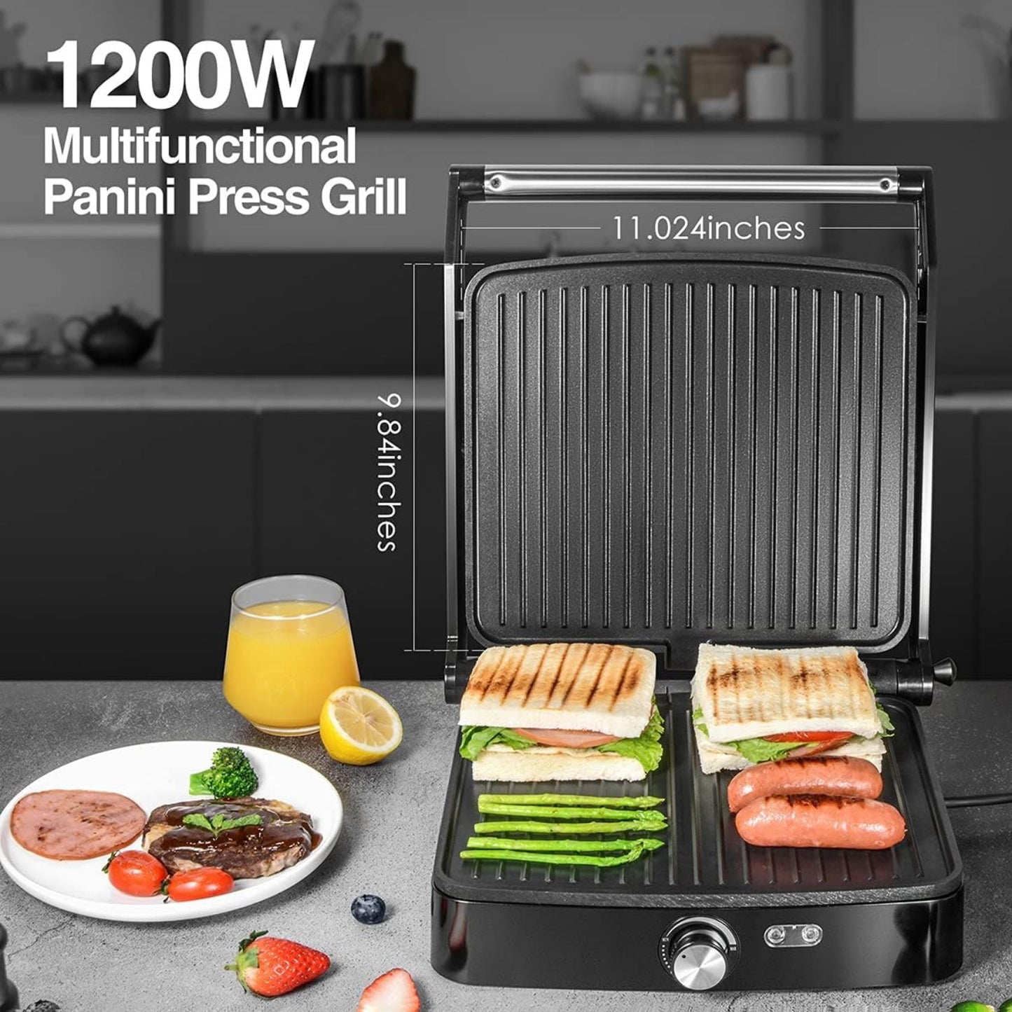 YASHE 4-Slice Panini Press Grill
