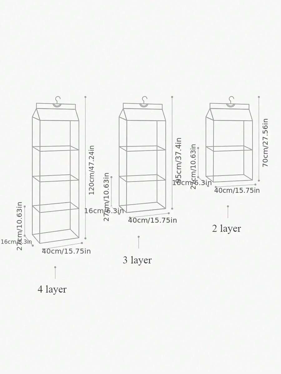1pc 6/8 Grids Space-Saving Hanging Bag Organizer