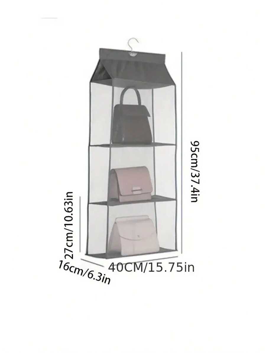 1pc 6/8 Grids Space-Saving Hanging Bag Organizer