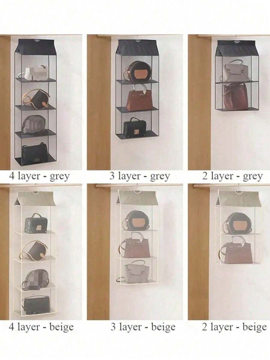1pc 6/8 Grids Space-Saving Hanging Bag Organizer