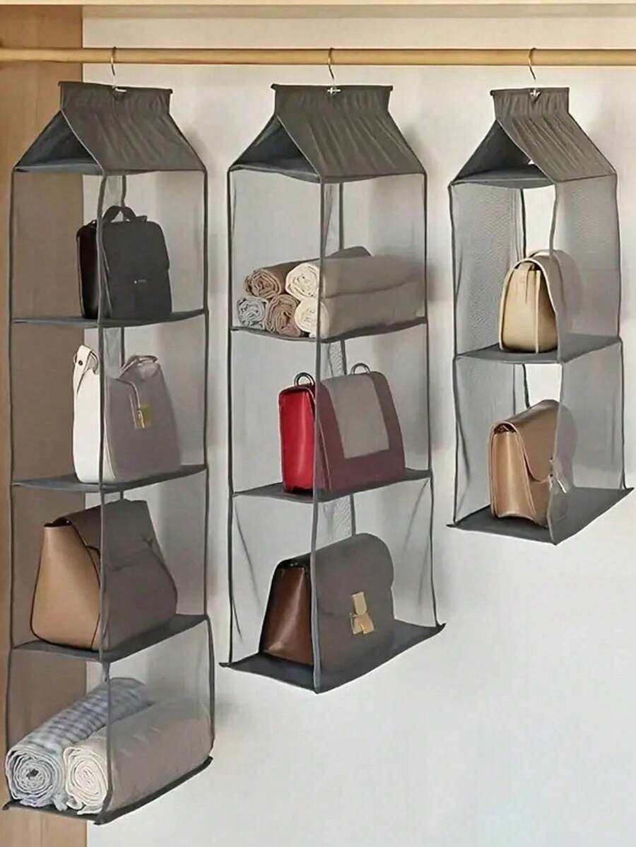 1pc 6/8 Grids Space-Saving Hanging Bag Organizer