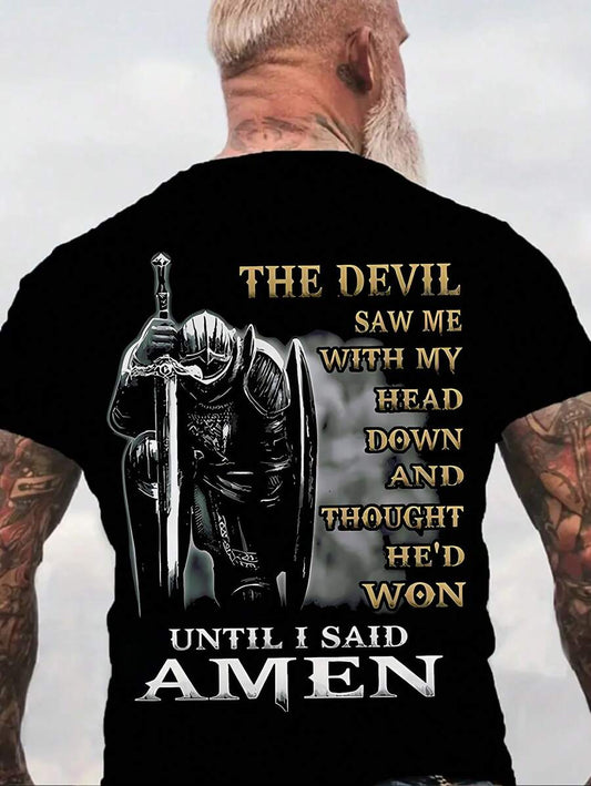 Plus Size Men’s Graphic & Slogan Print Short Sleeve T-Shirt