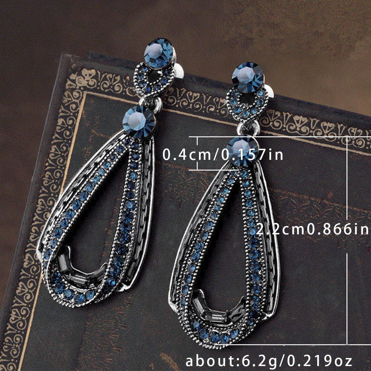 Vintage-Style Teardrop Earrings – Elegant Cubic Zirconia Jewelry for Women
