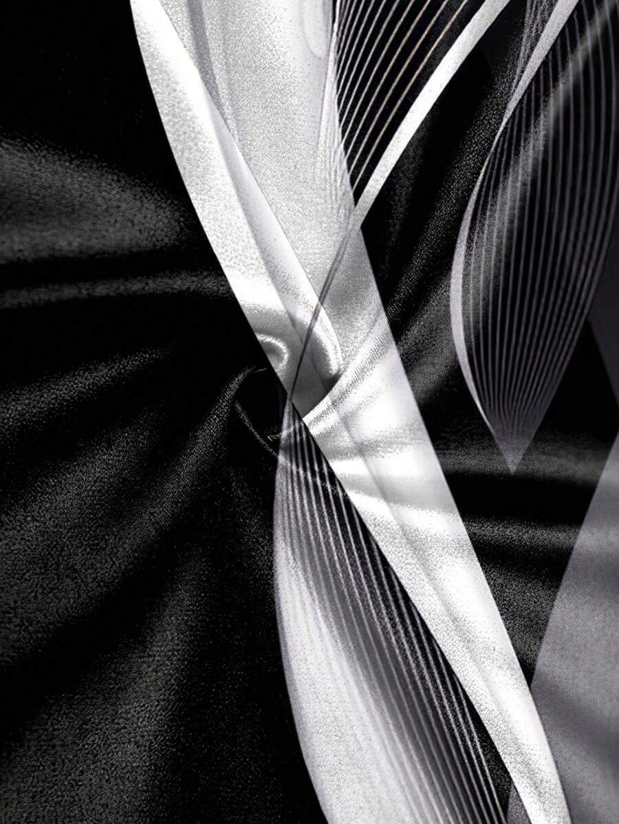 Men's Striped Casual Commuter Long Sleeve Polo Shirt