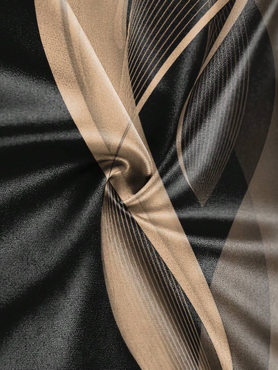 Men's Striped Casual Commuter Long Sleeve Polo Shirt