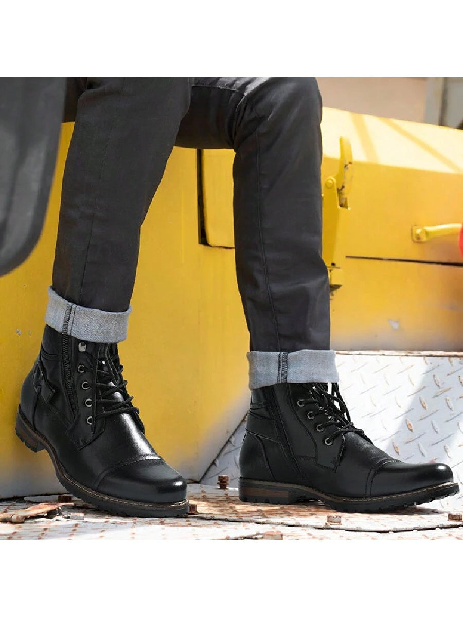 Men's Motorcycle Combat  Zipper Biker Classic Vintage Boots 2.0