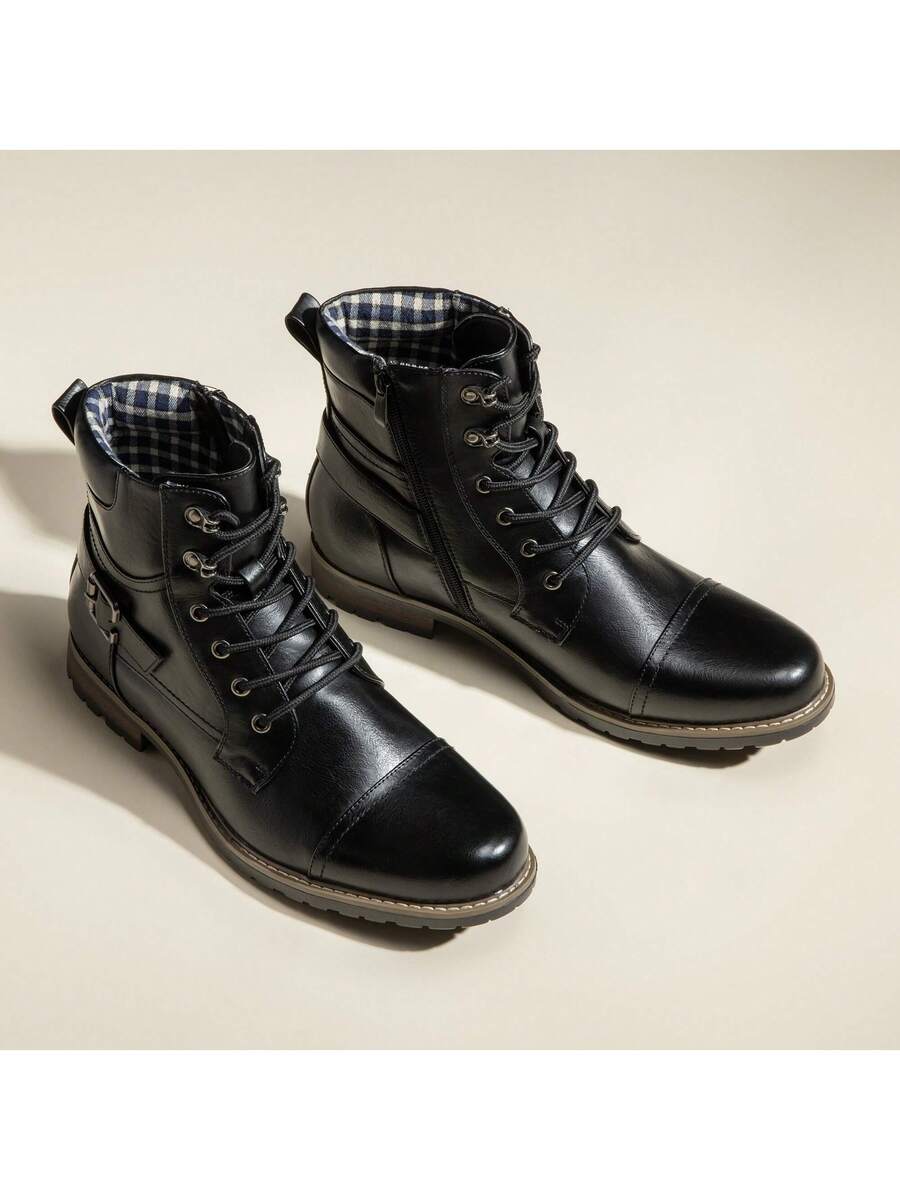 Men's Motorcycle Combat  Zipper Biker Classic Vintage Boots 2.0