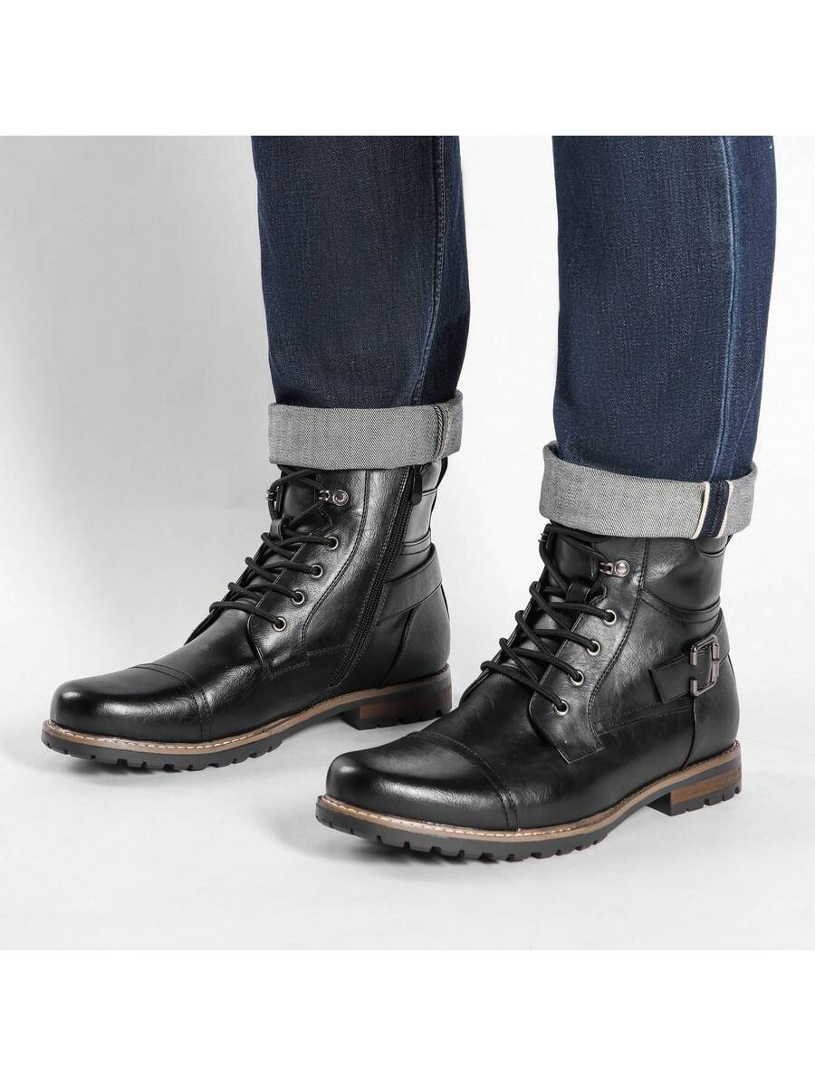 Men's Motorcycle Combat  Zipper Biker Classic Vintage Boots 2.0