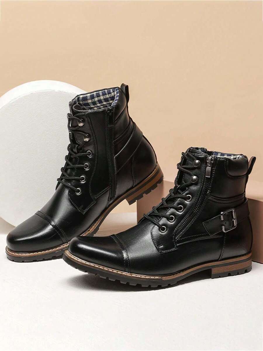 Men's Motorcycle Combat  Zipper Biker Classic Vintage Boots 2.0