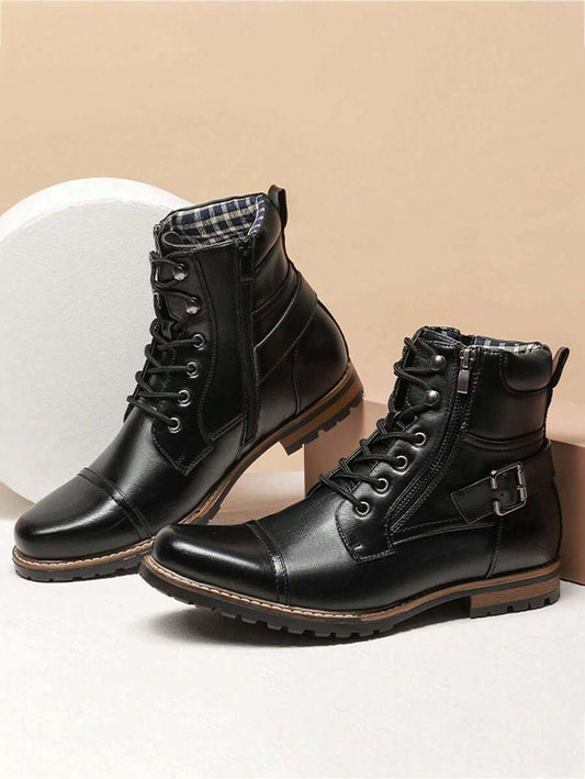 Men's Motorcycle Combat  Zipper Biker Classic Vintage Boots 2.0