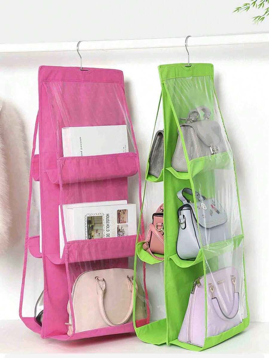1pc 6/8 Grids Space-Saving Hanging Bag Organizer