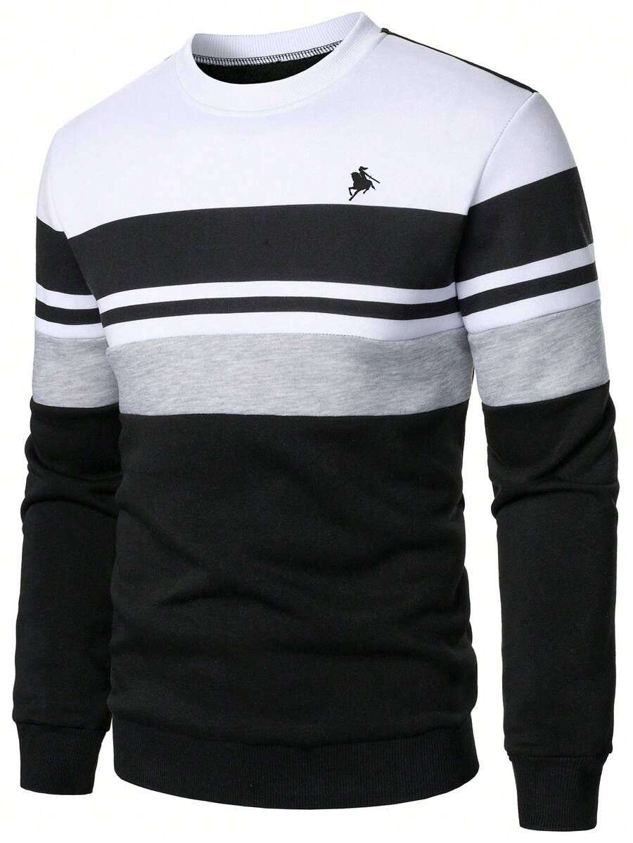 Manfinity Homme Men's Colorblock Pullover Hoodie, Fashion Casual Sweatshirt