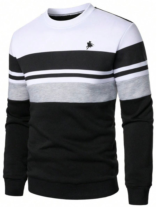 Manfinity Homme Men's Colorblock Pullover Hoodie, Fashion Casual Sweatshirt