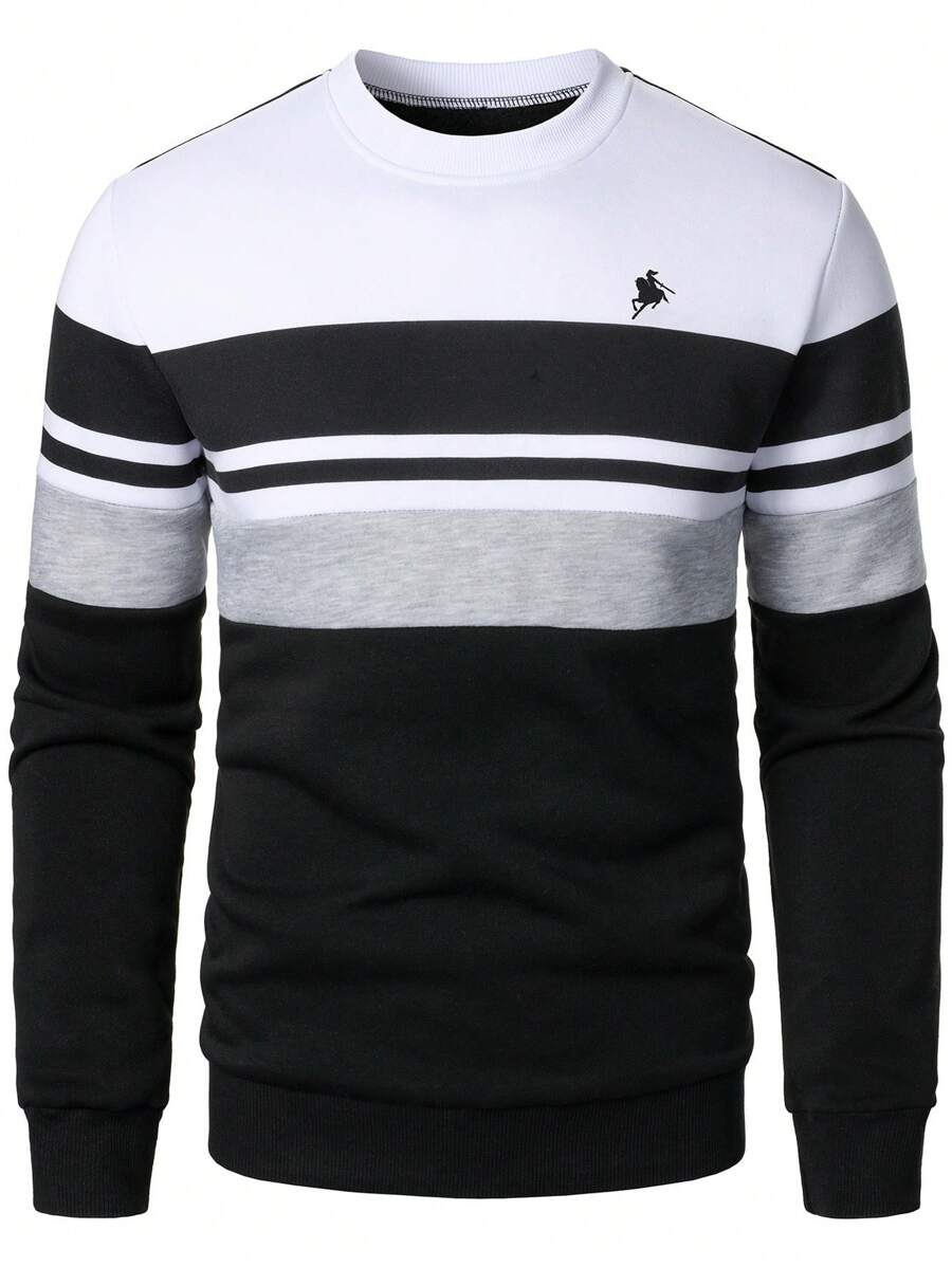 Manfinity Homme Men's Colorblock Pullover Hoodie, Fashion Casual Sweatshirt