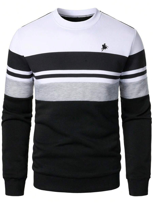 Manfinity Homme Men's Colorblock Pullover Hoodie, Fashion Casual Sweatshirt