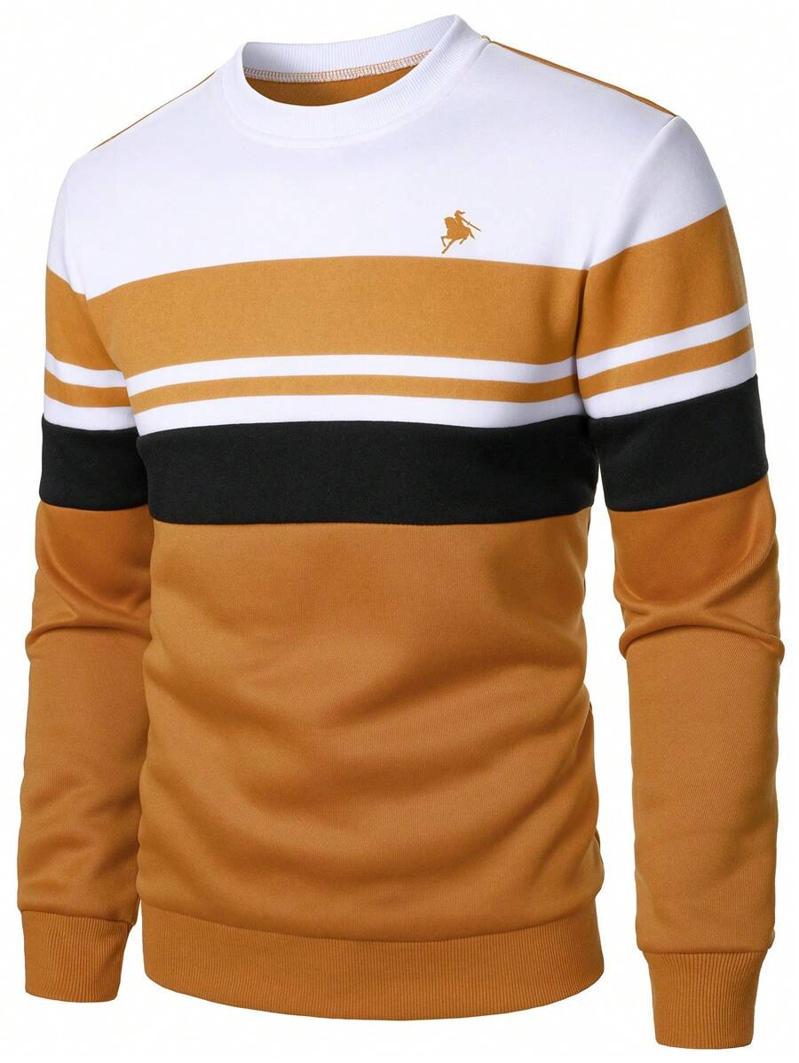 Manfinity Homme Men's Colorblock Pullover Hoodie, Fashion Casual Sweatshirt