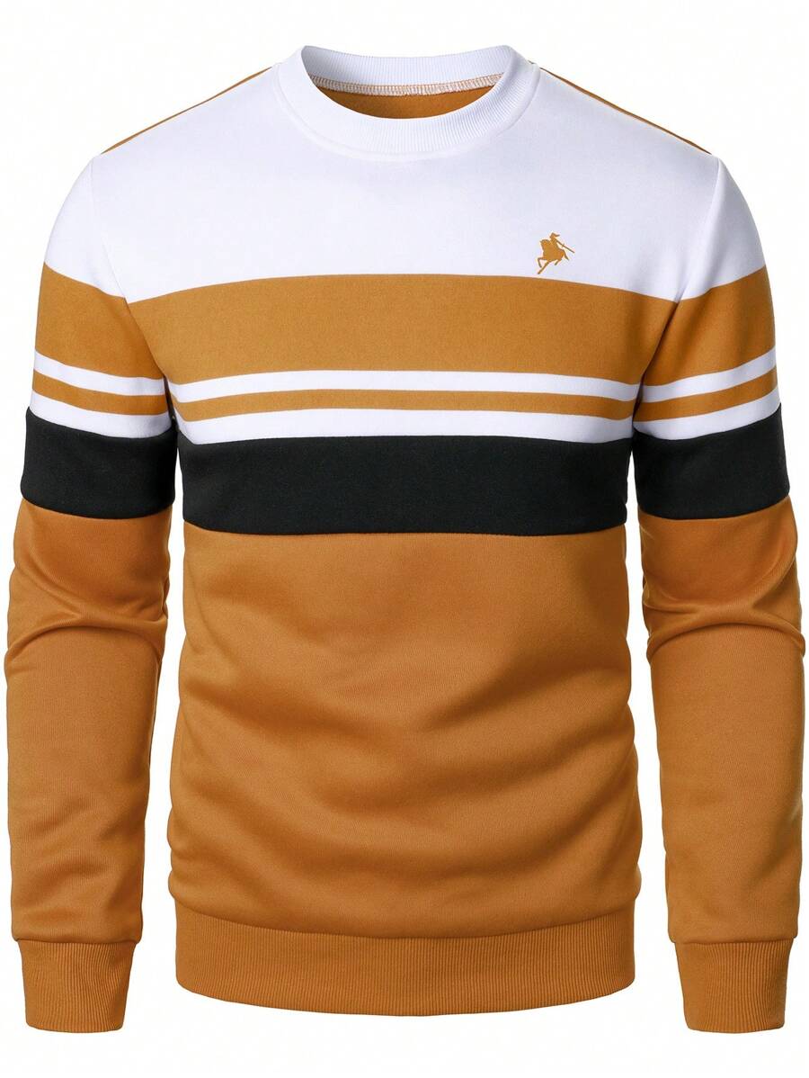 Manfinity Homme Men's Colorblock Pullover Hoodie, Fashion Casual Sweatshirt