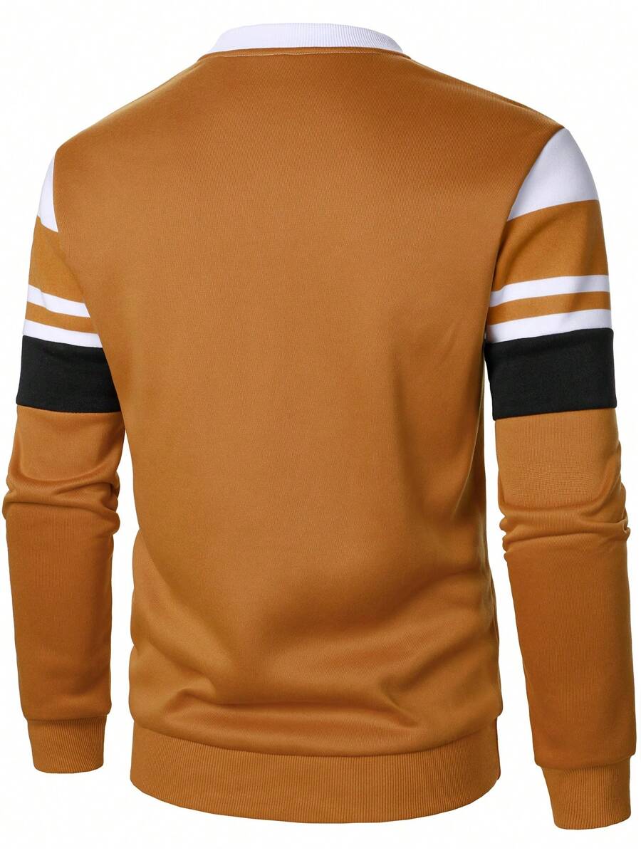 Manfinity Homme Men's Colorblock Pullover Hoodie, Fashion Casual Sweatshirt