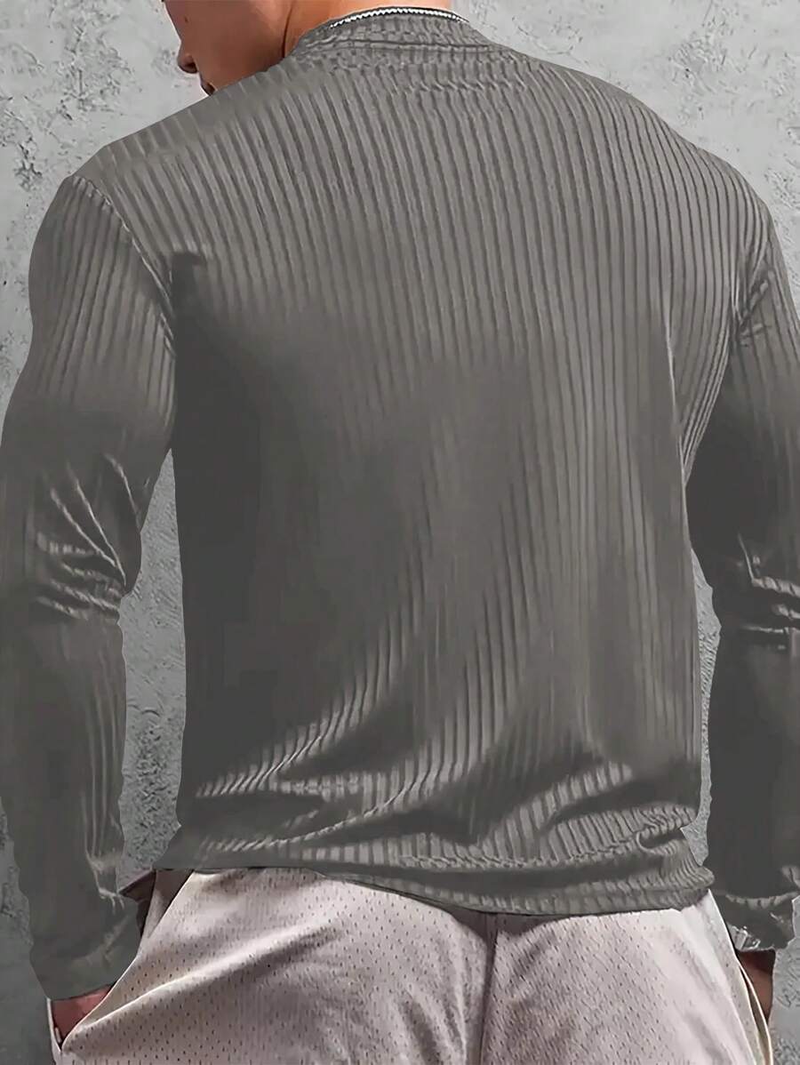 Manfinity Dauomo Men’s Solid Color Ribbed Turtleneck Sweater