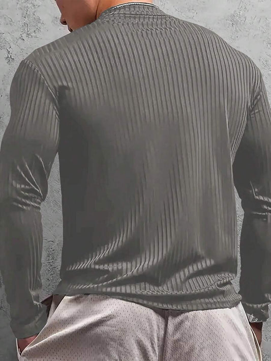 Manfinity Dauomo Men’s Solid Color Ribbed Turtleneck Sweater