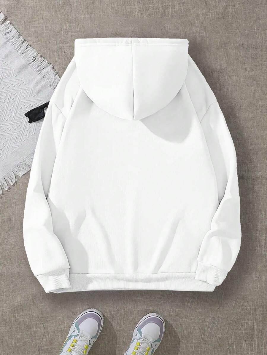 INAWLY Women's Letter Printed Casual Hoodie With Pocket