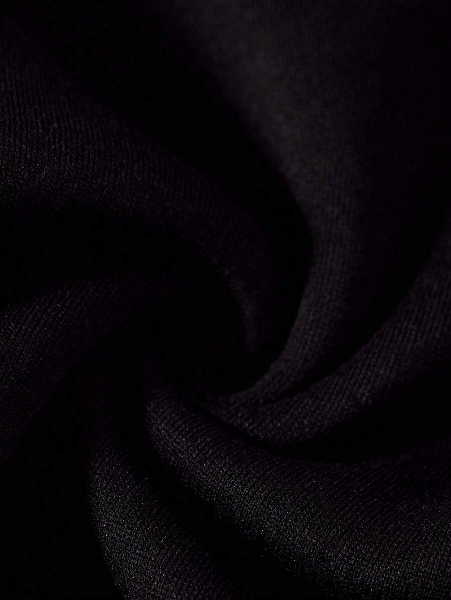 DrmWander Plus Size Letter Print Sweatshirt & Sweatpants Set