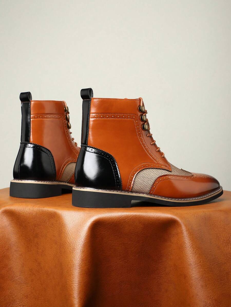 Men's Fashionable High-Top Leather Ankle Boots