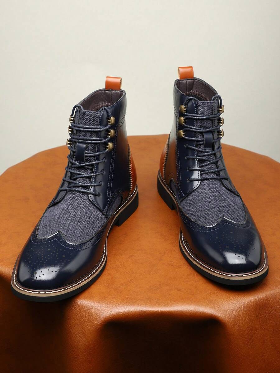 Men's Fashionable High-Top Leather Ankle Boots