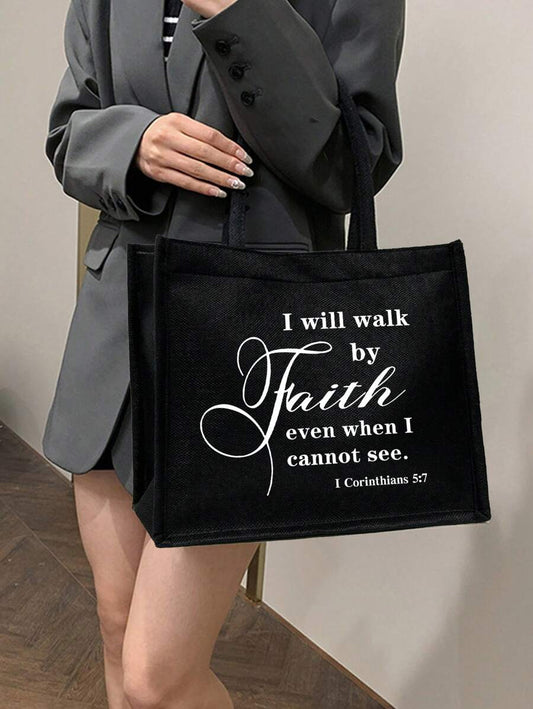Tote Bag Set with Motivational Golden Letter Print