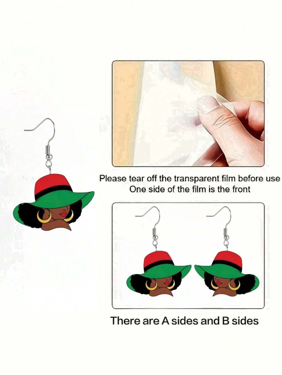 Elegant & Sexy Pendant Earrings – Acrylic Print Design ✨