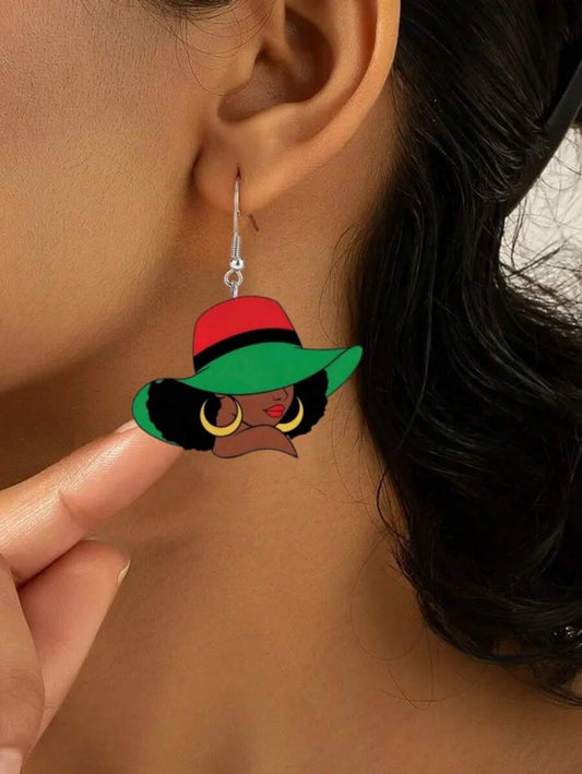 Elegant & Sexy Pendant Earrings – Acrylic Print Design ✨