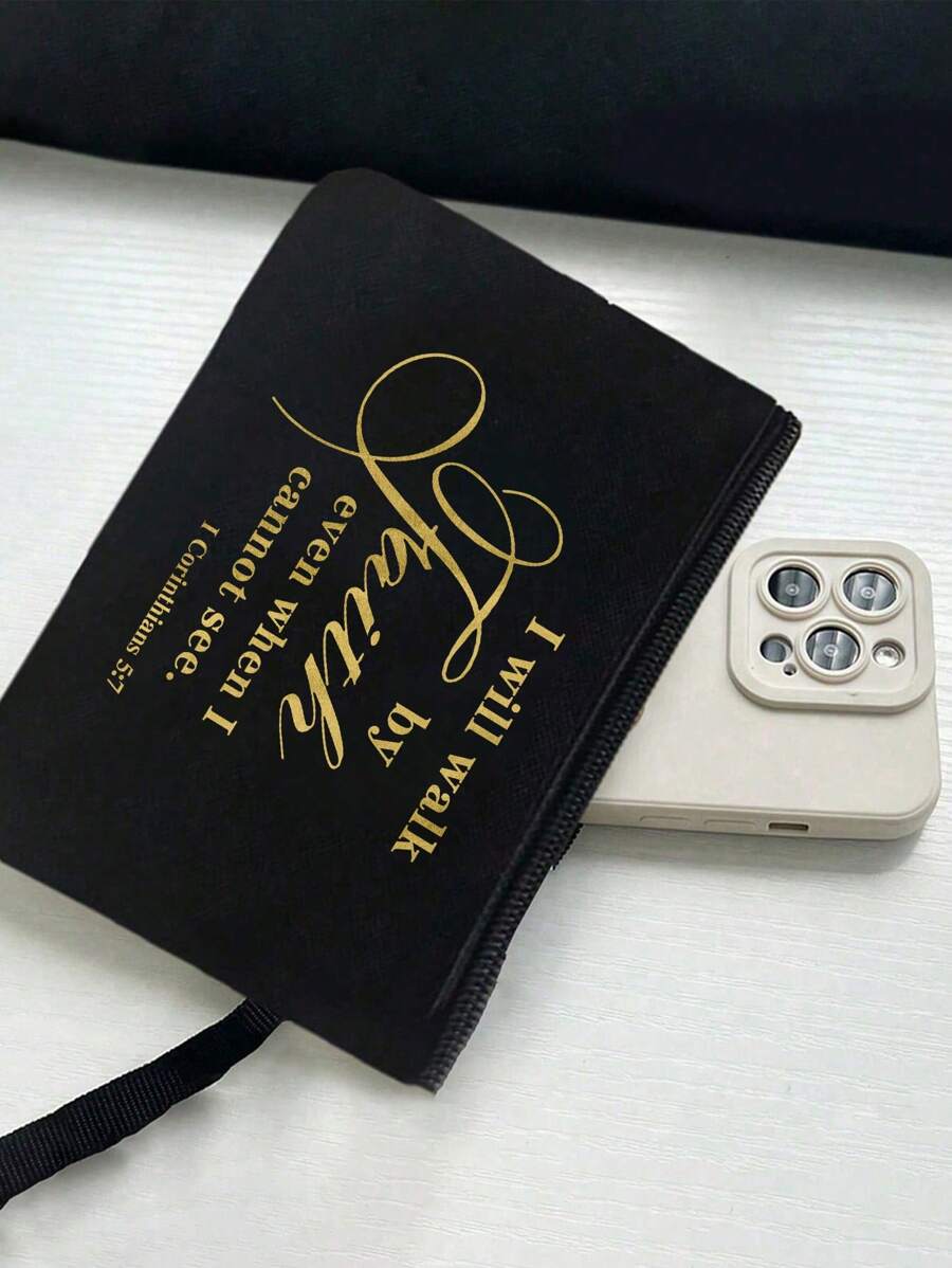 Tote Bag Set with Motivational Golden Letter Print