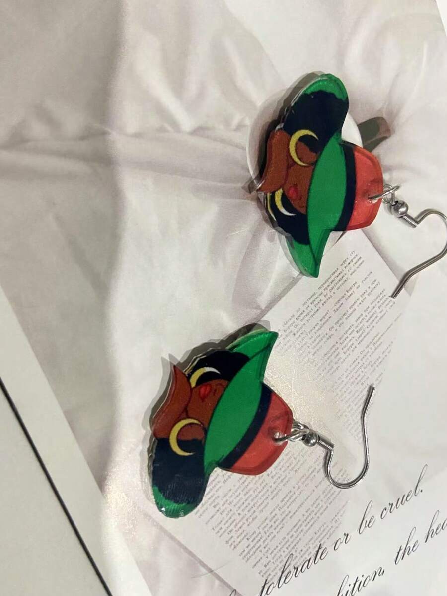 Elegant & Sexy Pendant Earrings – Acrylic Print Design ✨