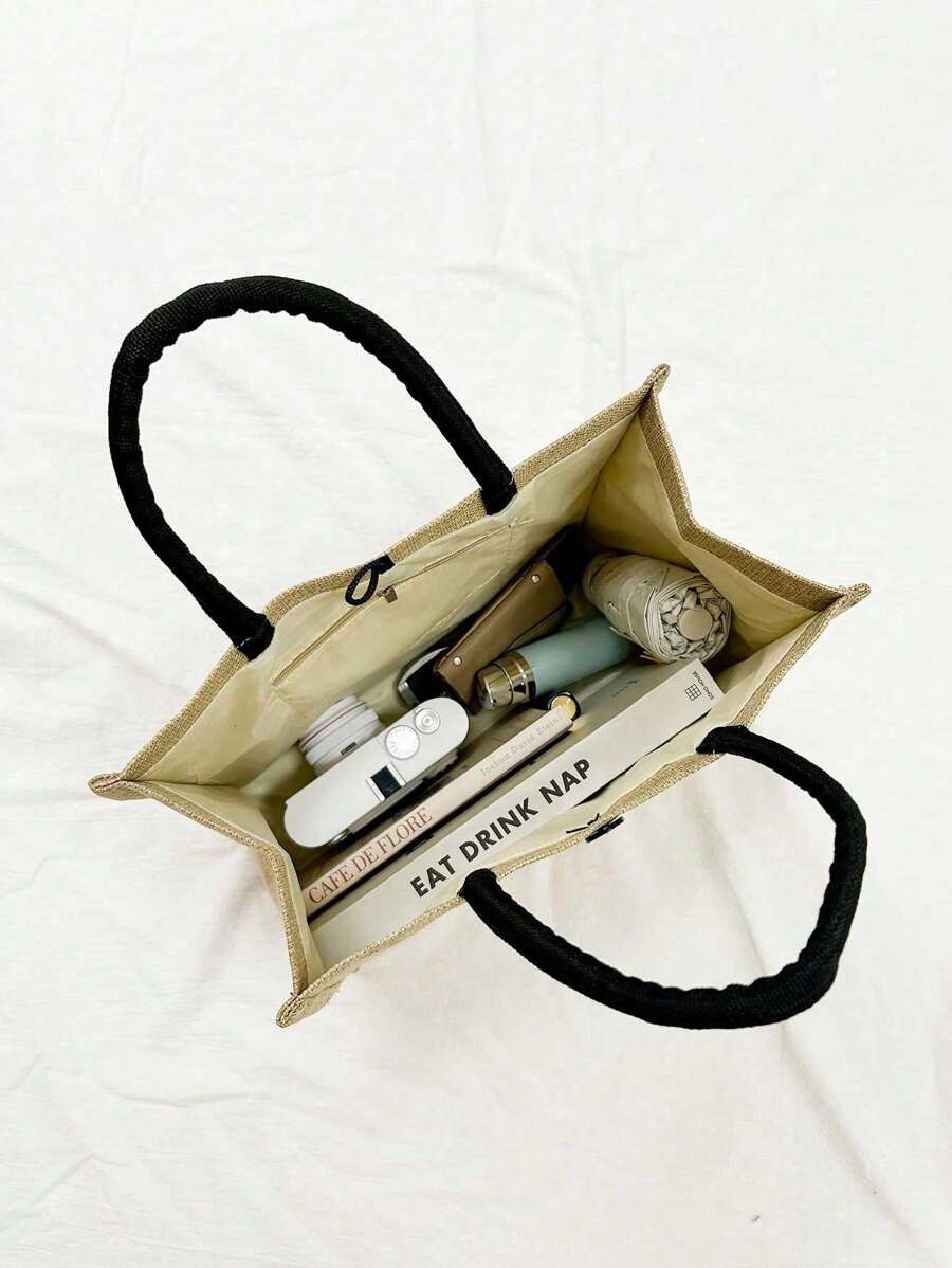 Tote Bag Set with Motivational Golden Letter Print