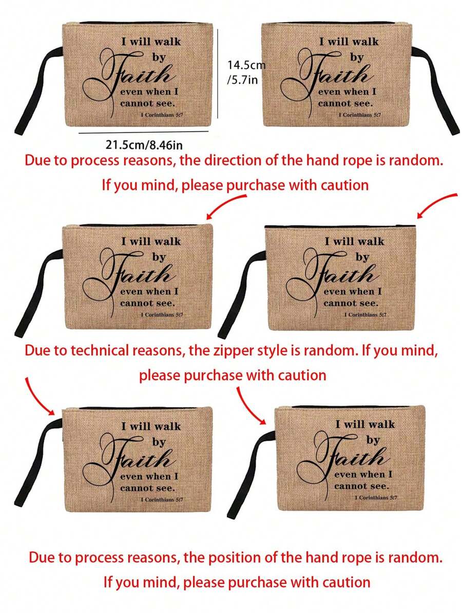 Tote Bag Set with Motivational Golden Letter Print