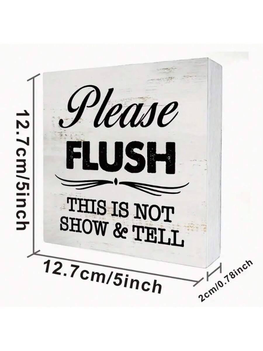 Bathroom Hand Washing Wooden Box Sign – 1pc/2pcs | Rustic Desktop Décor