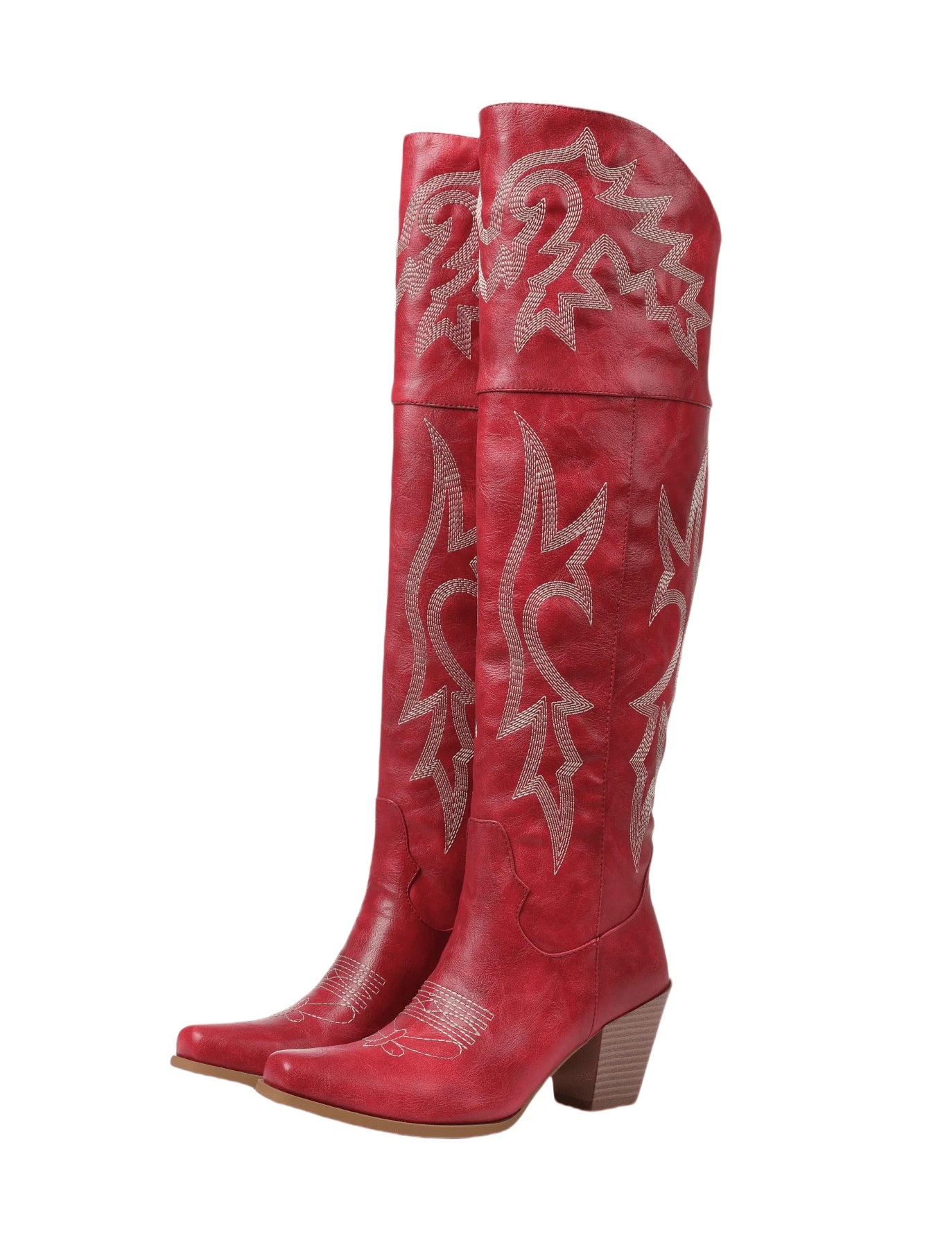 2025 Y2K Western Riding Knee-High Boots – Brown Embroidered Elegance
