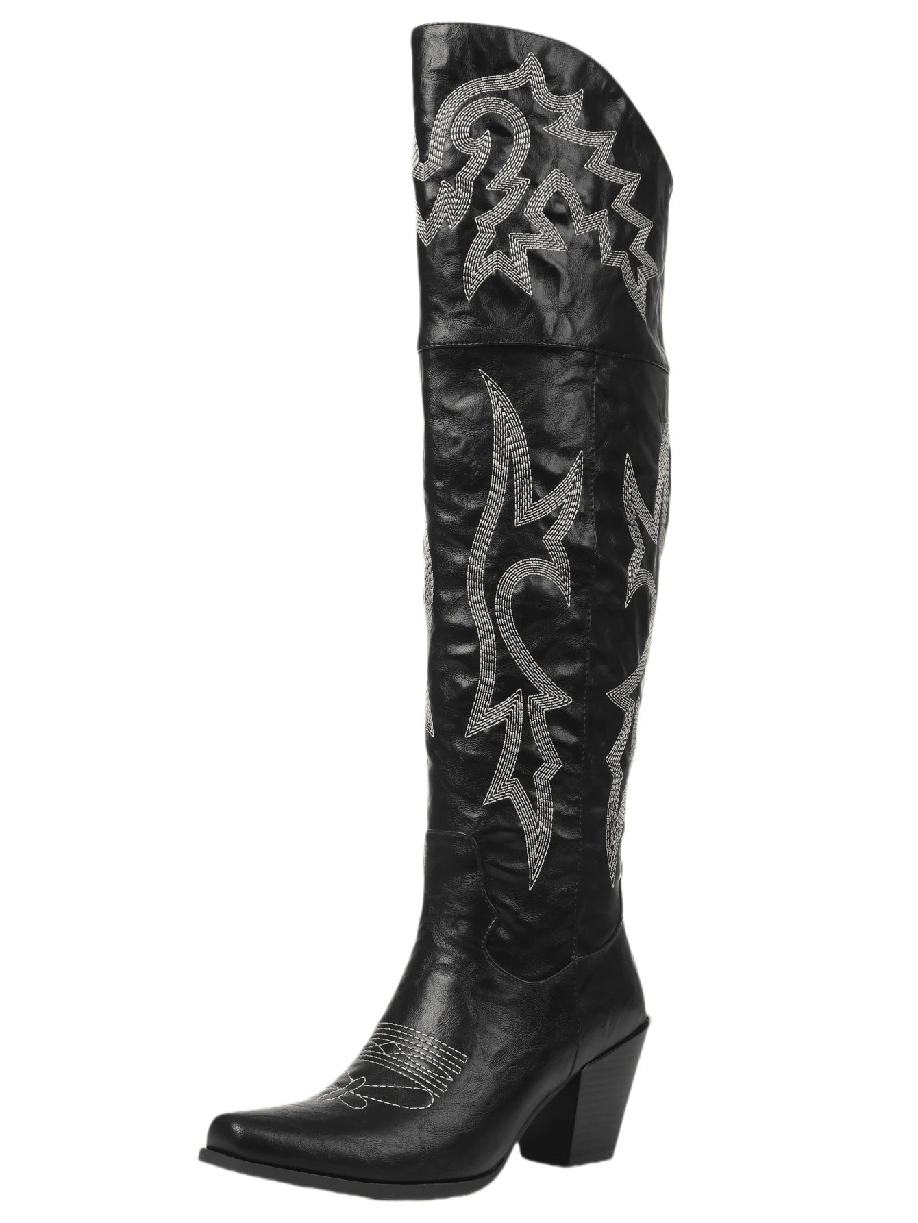 2025 Y2K Western Riding Knee-High Boots – Brown Embroidered Elegance