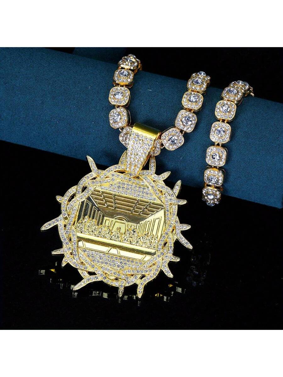 New Last Supper Round Pendant Necklace Jewelry For Men And Women Zinc Alloy Material Suitable For Daily Wear And Gift Giving