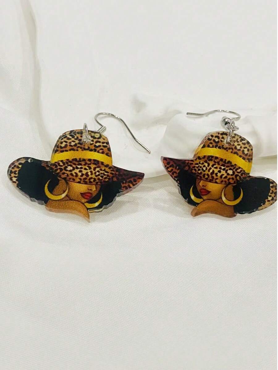 Elegant & Sexy Pendant Earrings – Acrylic Print Design ✨